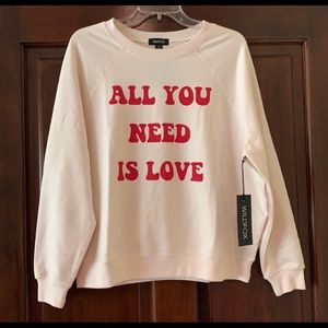 Wildfox Oversized Sweater “All You Need is Love” M
